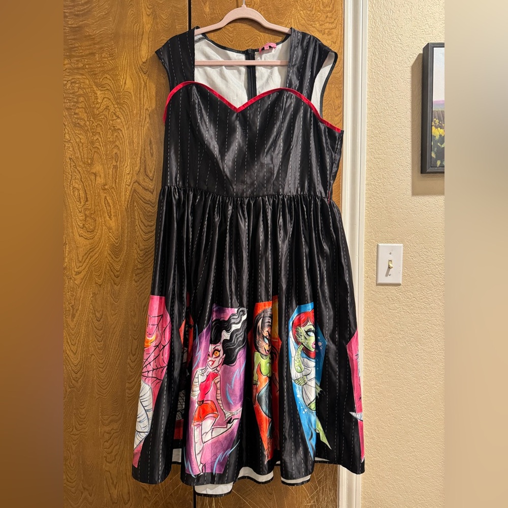 Rebel Love Monster Babes Pinup Dress Sz 2XL